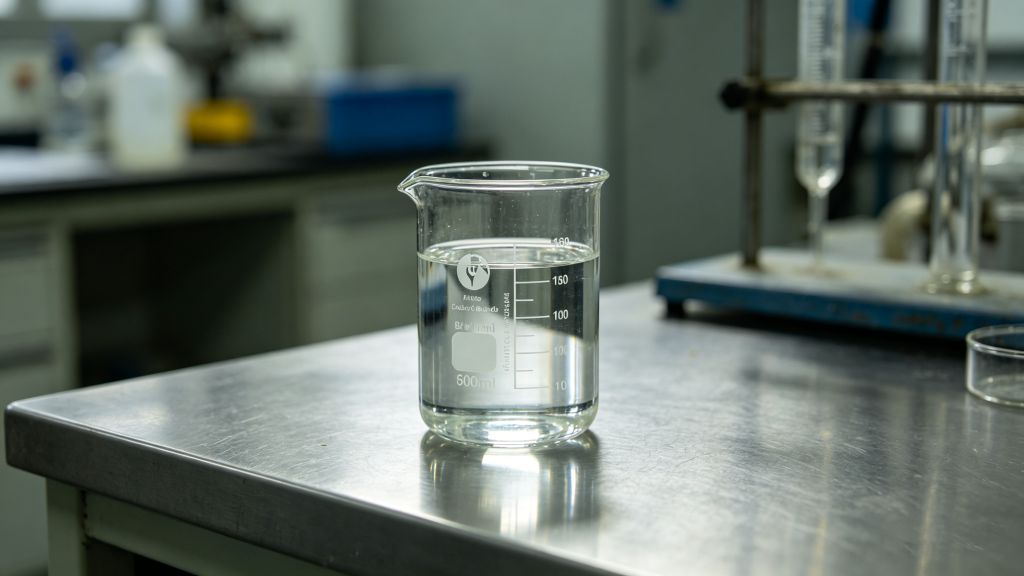 Clear calcium bromide brine fluid detection in petrochemical laboratory