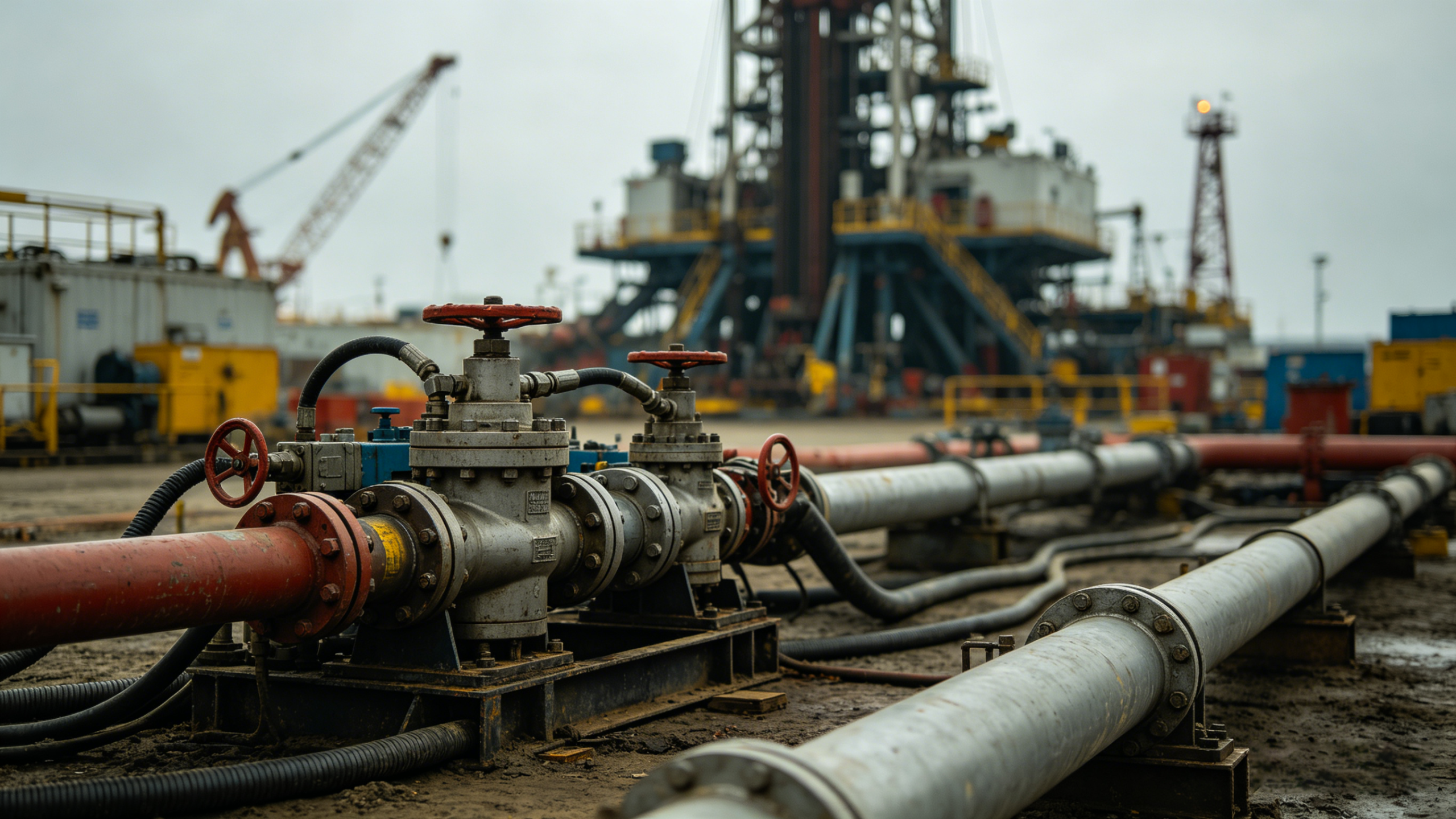 High-pressure oil and gas well completion site