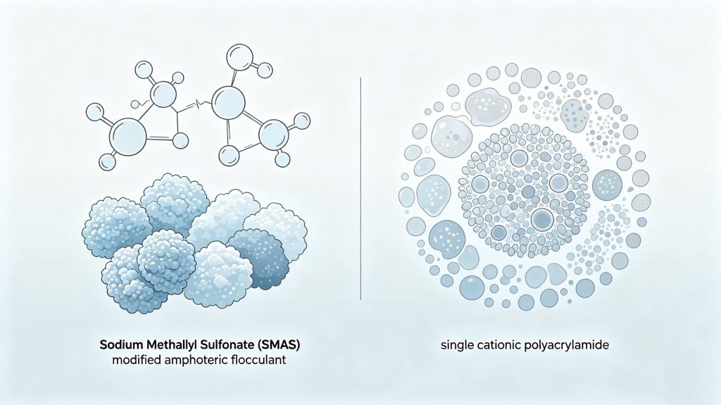 Sodium Methallyl Sulfonate (SMAS) modified flocculants remove bound water efficiently and optimize sludge dewatering effect.