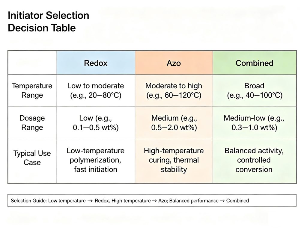 Initiator selection decision table