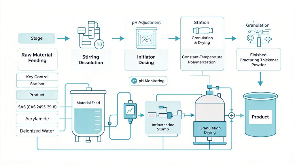 Polymerization flowchart of sodium allyl sulfonate SAS CAS 2495-39-8 for oilfield fracturing fluid thickener