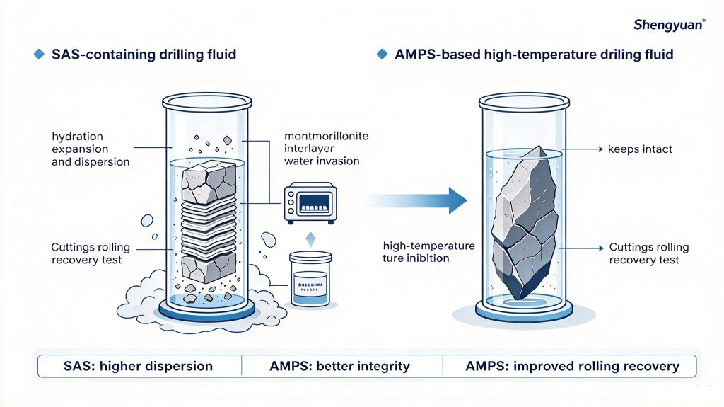 Shale Inhibition Comparison Diagram of Drilling Fluid with SAS